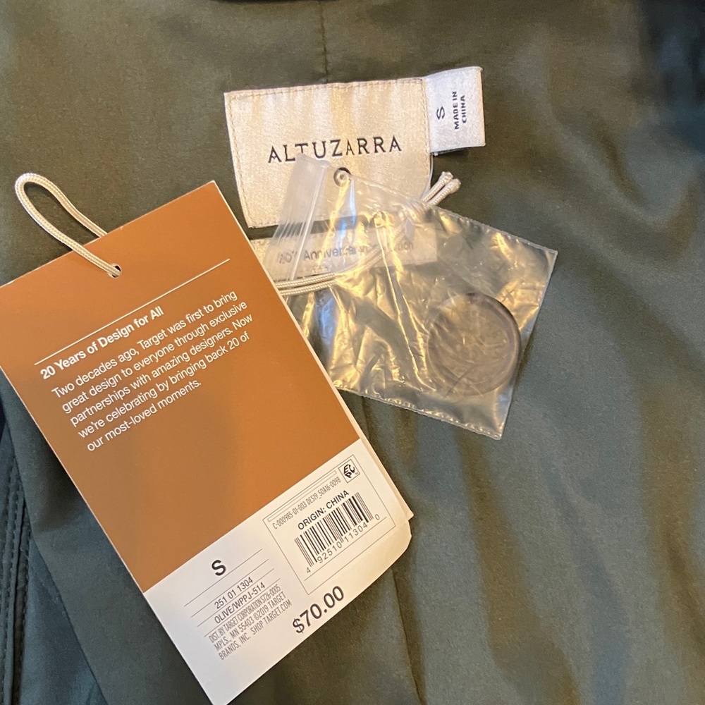 NWT Altuzarra Target 20 Year Anniv Women’s Olive Trench Coat Belted Peplum Sz - Picture 6 of 9